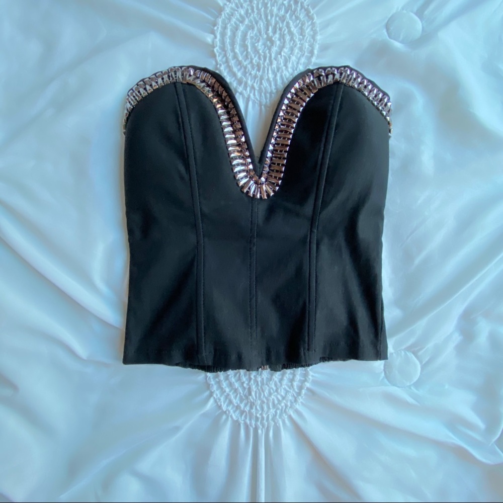 Windsor embellished bustier crop top
